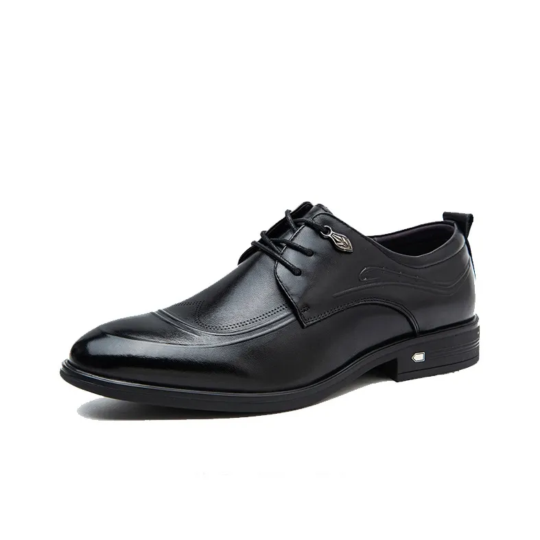 GZZ Dress Shoes Men Low Top Black-1