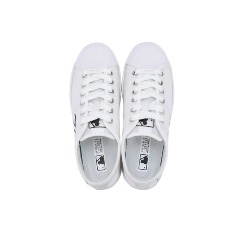 MLB Playball Anti Slip And Wear Resistant Lightweight Low Top Canvas Shoes Unisex White-2