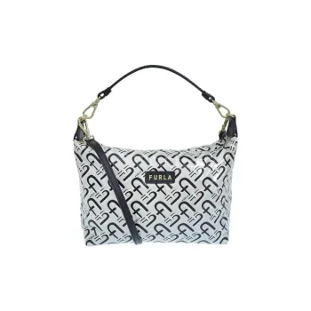 Furla Nylon Crossbody One Shoulder Handbag Women's Silver