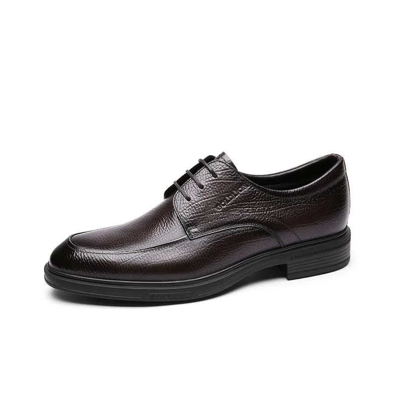 GOLDLION Dress Shoes Men Low Top Black/Brown-4