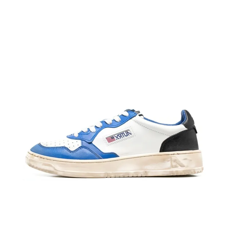 AUTRY Medalist Super Vintage Leather Low White Blue Black Women's-0