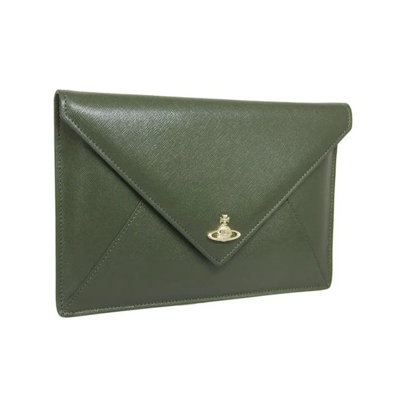 Vivienne Westwood Leather Clutch Women's Green-1
