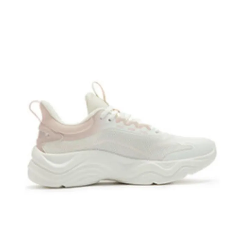 361° Abrasion Resistant Breathable Low Top Running Shoes Women's White Pink-1