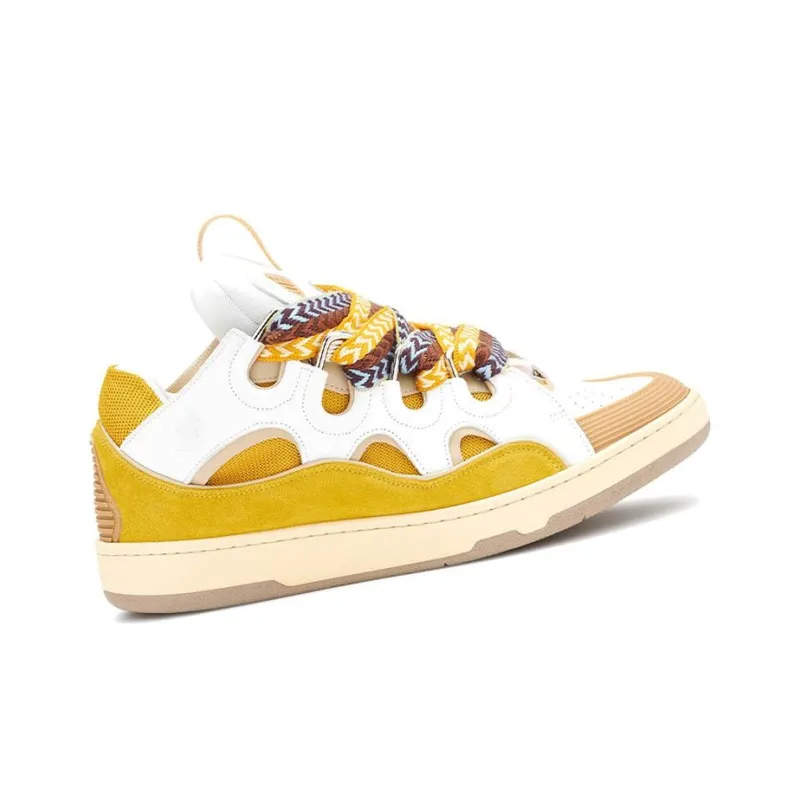 Lanvin Curb Sneakers 'White Yellow'-1