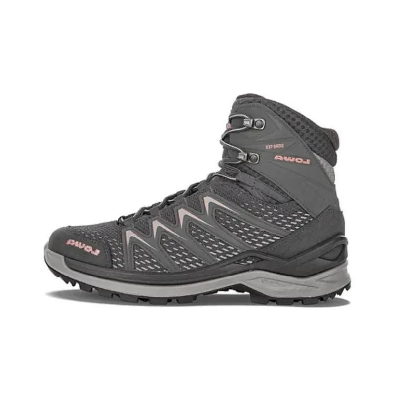 Lowa INNOX PRO Gt Abrasion Resistant High Top Outdoor Shoes Women's Gray Pink-3