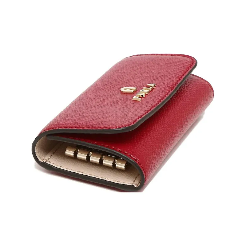 Furla Leather Key Pouch Women's Red-3