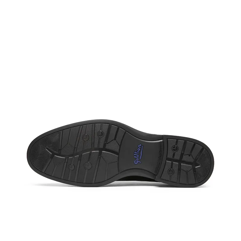GOLDLION Dress Shoes Men Low Top Black/Brown-3