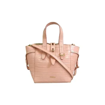Furla Net Collection Leather Tote Bag Shopping Bag Shoulder Bag Crossbody Bag Handbag Mini Women's Rose Pink