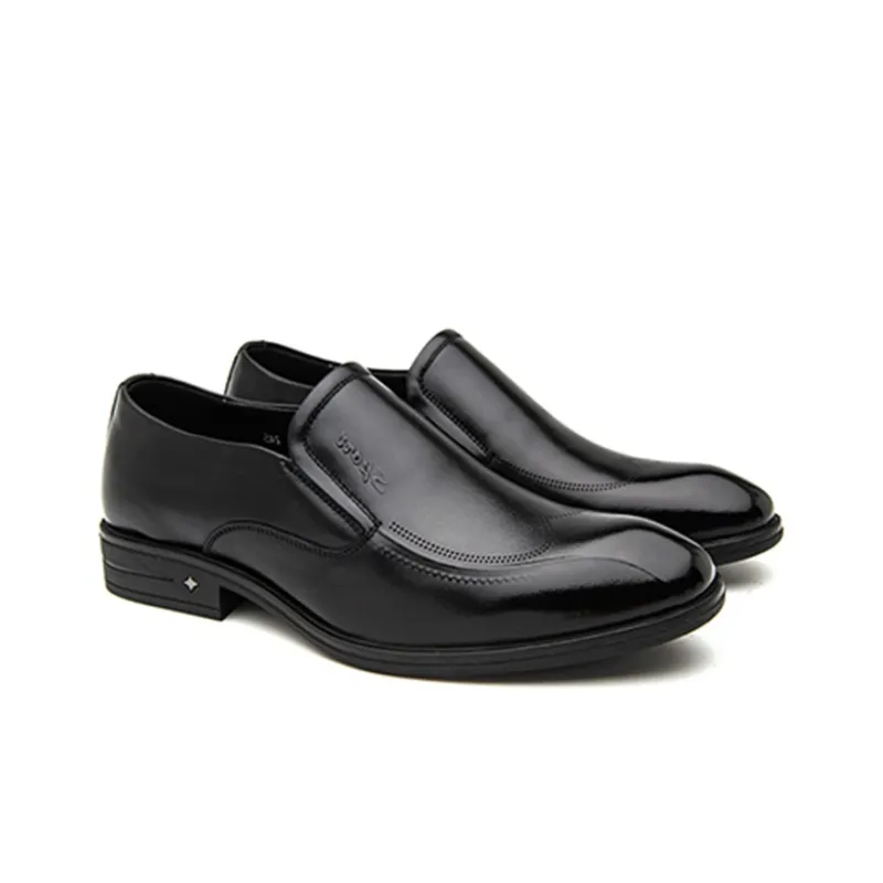 GZZ Dress Shoes Men Low Top Black-2