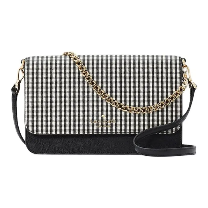 Kate Spade Saffiano Leather Shoulder Bag, Crossbody Bag Women's Black-0