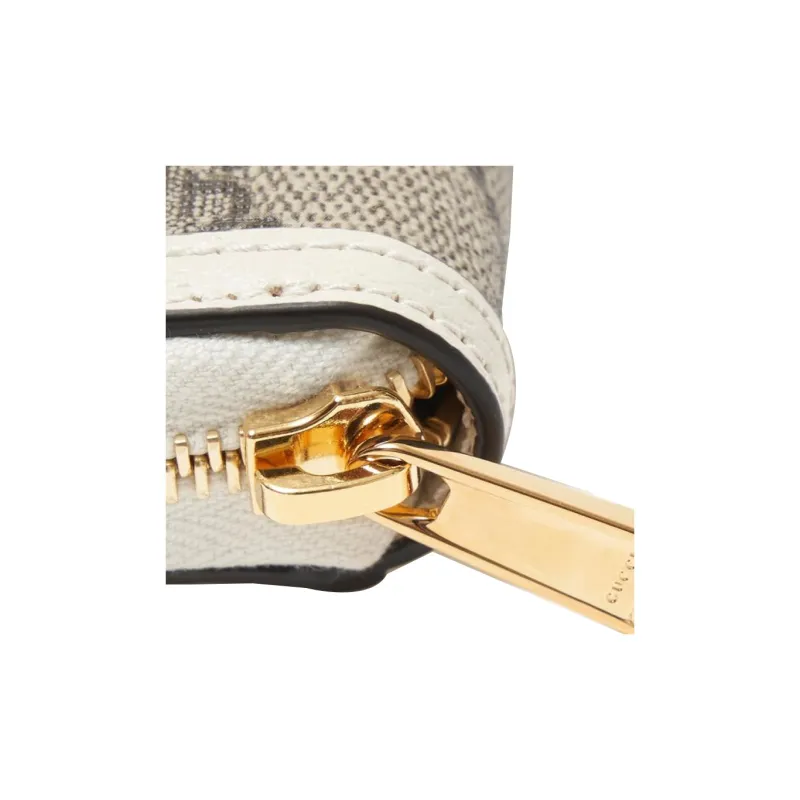 GUCCI Ophidia Canvas With Leather Wallets Card Holders Women's Beige & White-7