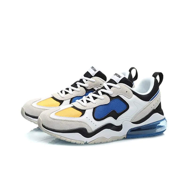 LiNing CF Counterflow Cushioning Anti Slip And Wear Resistant Low Top Sports Casual Shoes Men's White Blue-2