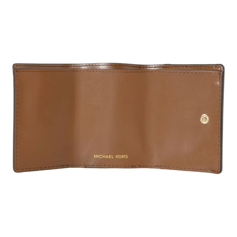 MICHAEL KORS PVC Coated Canvas With Leather Wallet Women's Leather Brown-4