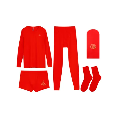 Red bean Men Thermal Sets