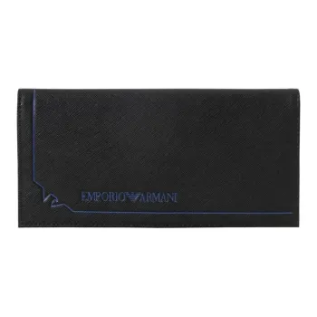 EMPORIO ARMANI Nylon With Polyester Wallet Men's Black & Blue