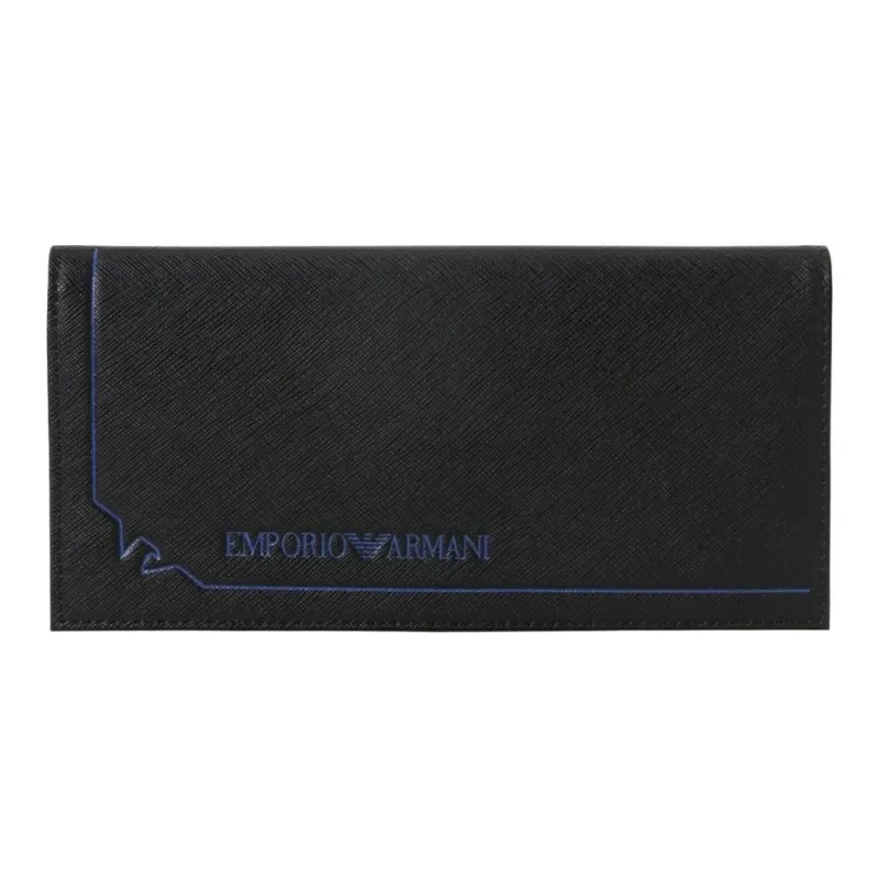 EMPORIO ARMANI Nylon With Polyester Wallet Men's Black & Blue-0
