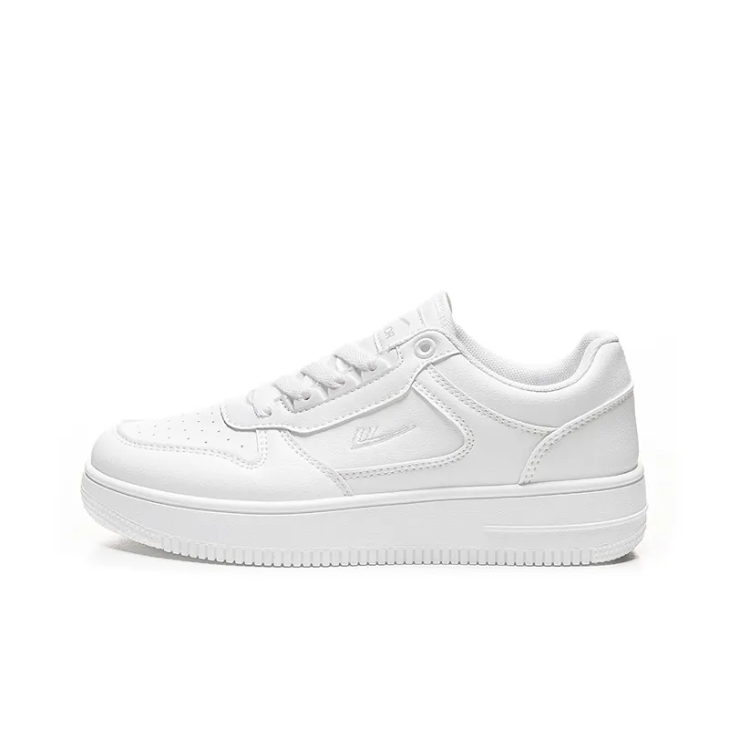 Warrior Air Force 1 White Sneakers Slip Resistant Balanced Lightweight Breathable Low Top Skateboard Shoes Unisex White-0
