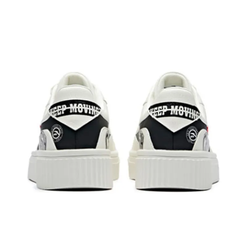 Anta Life Collection Anti Slip Wear Resistant Low Top Skateboard Shoes Men's White Black-2