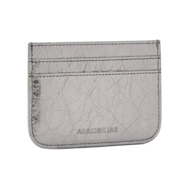 Balenciaga Balenciaga Le Cagole Lambskin Card Holder Women's Silver-3
