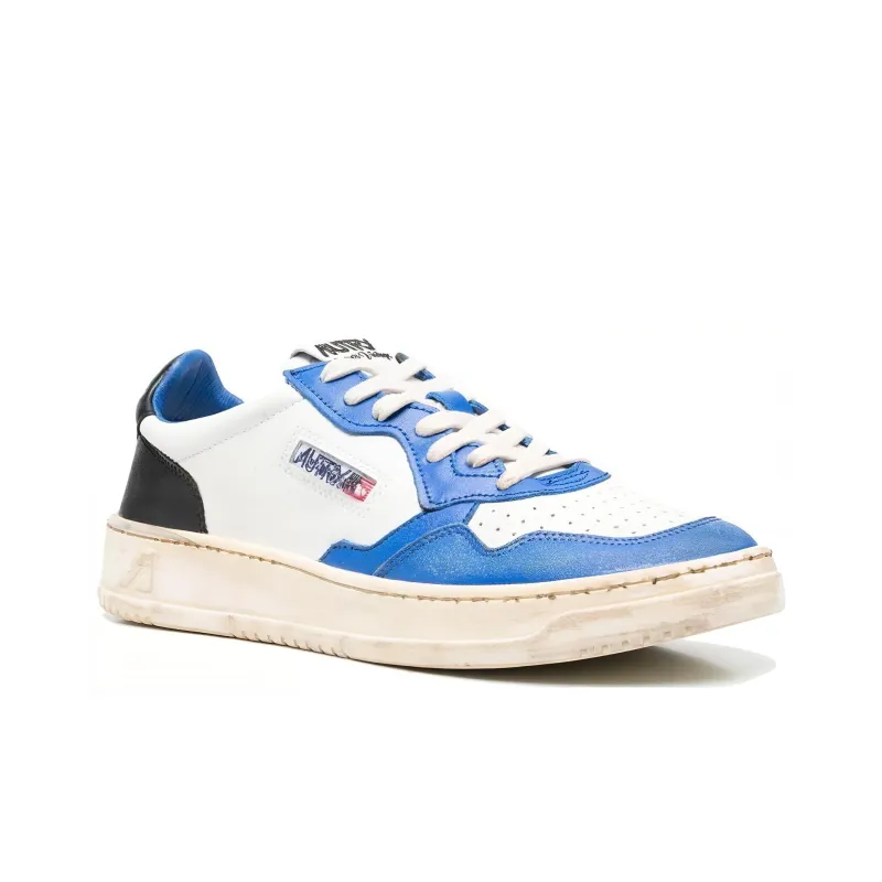 AUTRY Medalist Super Vintage Leather Low White Blue Black Women's-2
