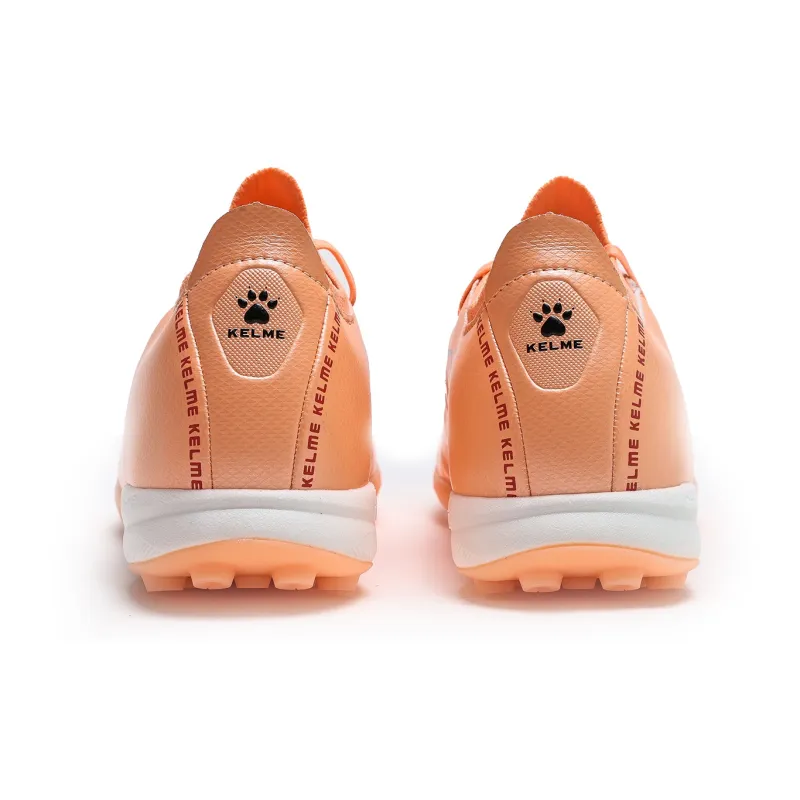 KELME TF Rubber Broken Studs Cushioning Anti Slip And Wear Resistant Soccer Shoes Unisex Coral Orange-4