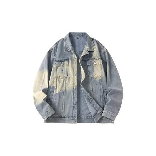 Double dealer Hip-hop street style washed and inked and aged Denim Jacket