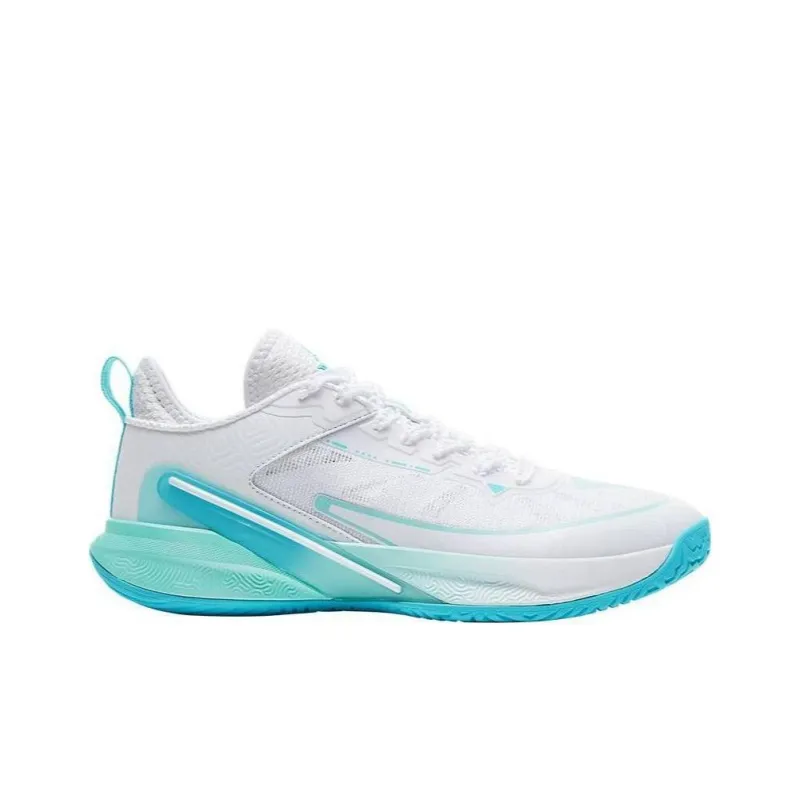PEAK Taichi Volleyball Shoes Cushioning, Wear Resistant Low Top Training Shoes Men's White Green-1