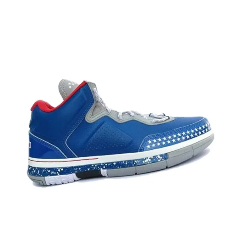 LiNing WOW 1 Way Of Wade Old Soldier Mid Top Basketball Shoes Men's Blue White-1