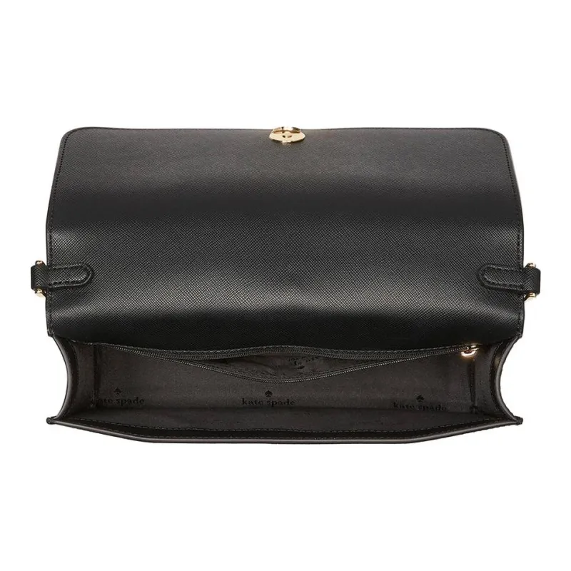 Kate Spade Saffiano Leather Shoulder Bag, Crossbody Bag Women's Black-3