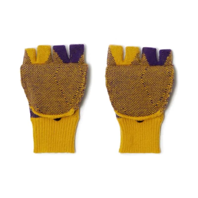 Burberry Wool/Cashmere Knit Gloves Men's Camel-2