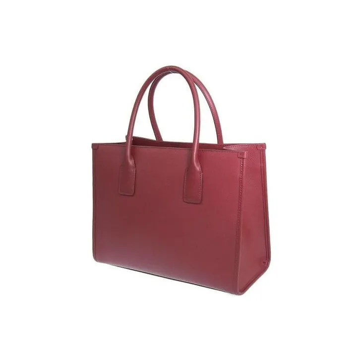 Furla Leather Tote Bag Shopping Bag Shoulder Bag Crossbody Bag Handbag Large Size Women's Cherry Red-3