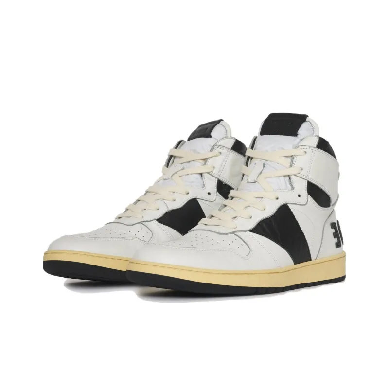 RHUDE Rhecess High Top Skateboard Shoes Men's Black White-4