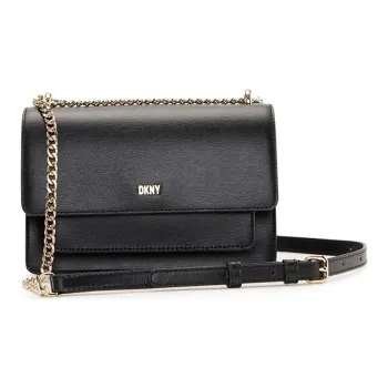 DKNY Leather Bonded Polyester Shoulder Bag Crossbody Bag Women's Black
