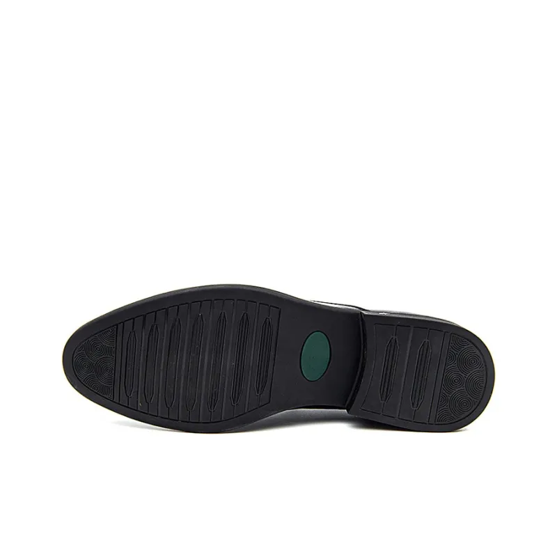 GZZ Dress Shoes Men Low Top Black-4