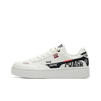 Anta Life Collection Anti Slip Wear Resistant Low Top Skateboard Shoes Men's White Black