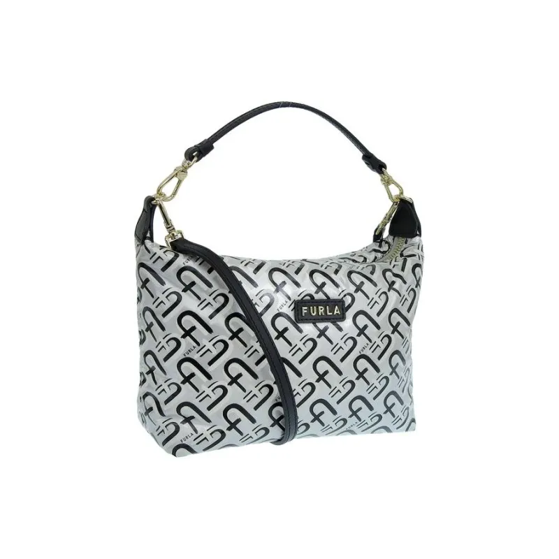 Furla Nylon Crossbody One Shoulder Handbag Women's Silver-1
