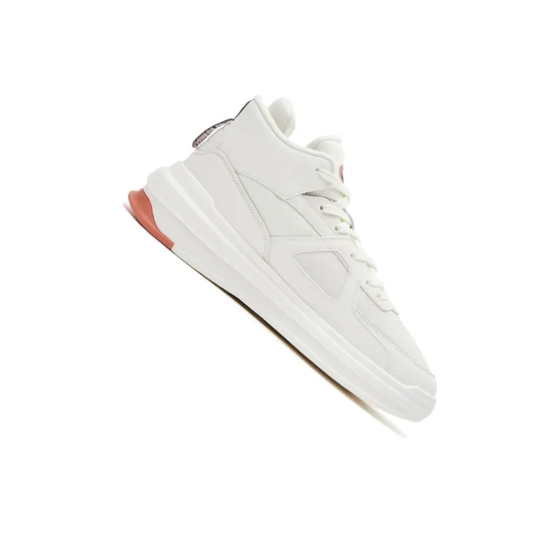 Erke Battery Panda Cushioning Wear Resistant Mid Top Skateboard Shoes Women's Ivory White Jet Black-4