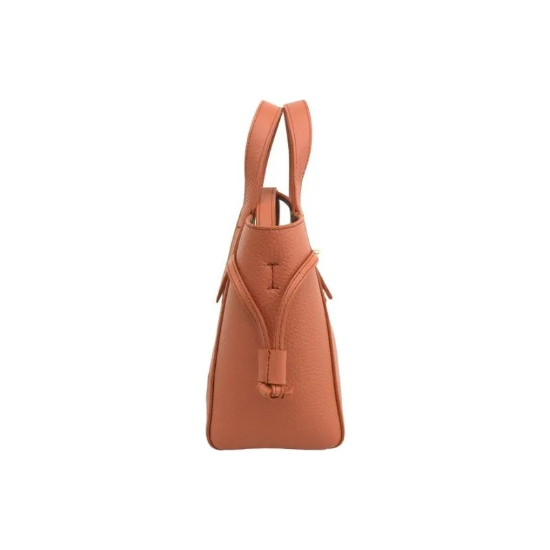 Furla Net Collection Grain Calfskin Tote Bag, Shopping Bag, Shoulder Bag, Crossbody Bag, Handbag Mini Women's Brown-3