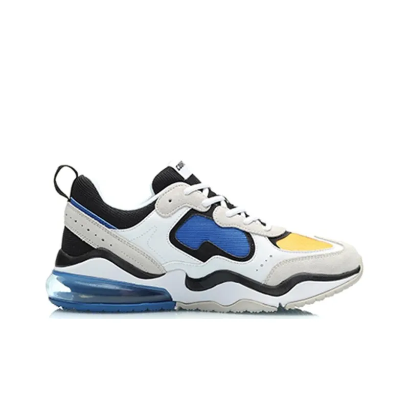 LiNing CF Counterflow Cushioning Anti Slip And Wear Resistant Low Top Sports Casual Shoes Men's White Blue-1