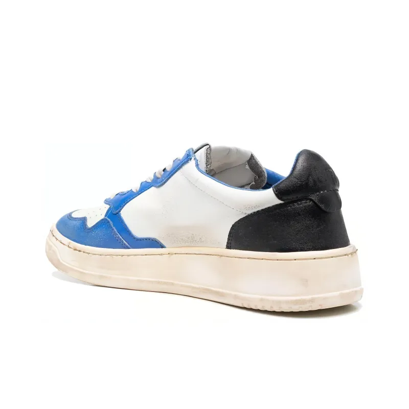 AUTRY Medalist Super Vintage Leather Low White Blue Black Women's-3