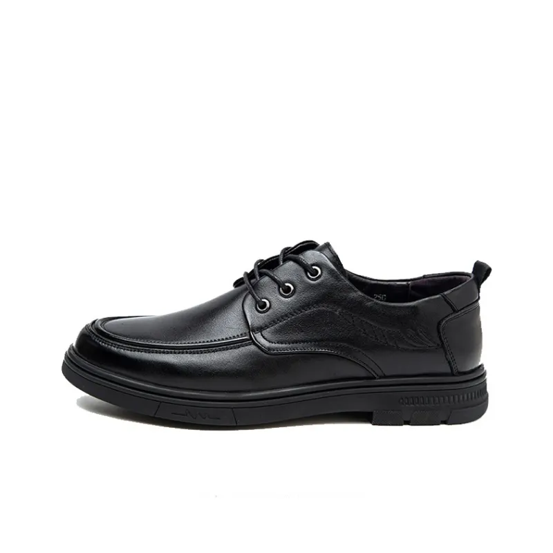 GZZ Dress Shoes Men Low Top Black-0
