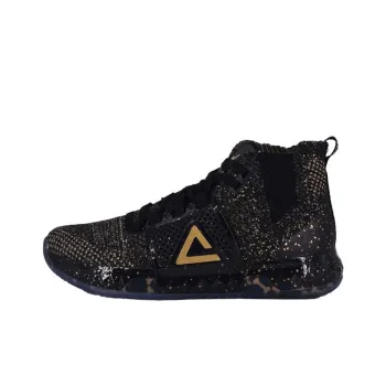 PEAK Howard Third Generation Cushioning Anti Slip And Wear Resistant High Top Basketball Shoes Men's Black Gold