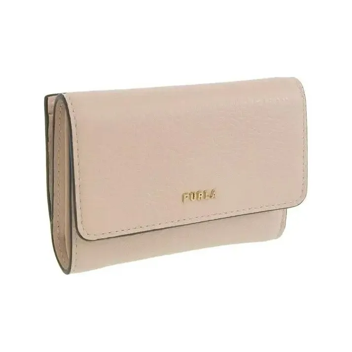Furla Babylon Leather Wallet Small Size Women's Beige-1