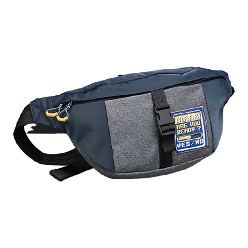 FAIRWHALE Fabric Sling Bag Fanny Pack Shoulder Bag Crossbody Bag Cell Phone Pouch Small Size Men's Black & Gray-3