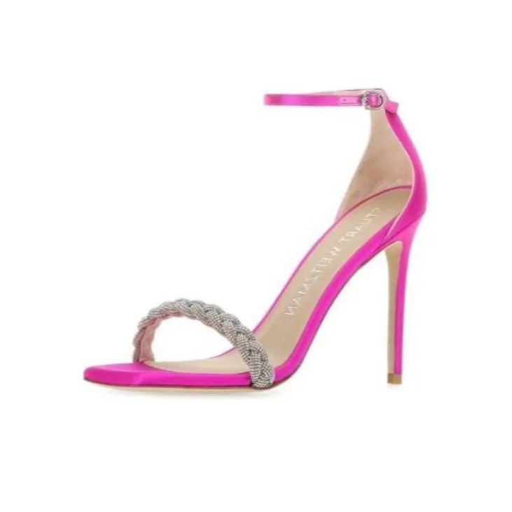 stuart weitzman 107mm Crystal-embellished Strap Sandals-2