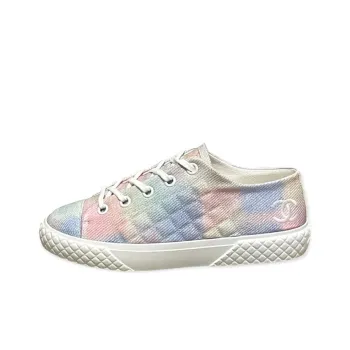 CHANEL Stylish Skateboarding Shoes Women's Pink Blue White