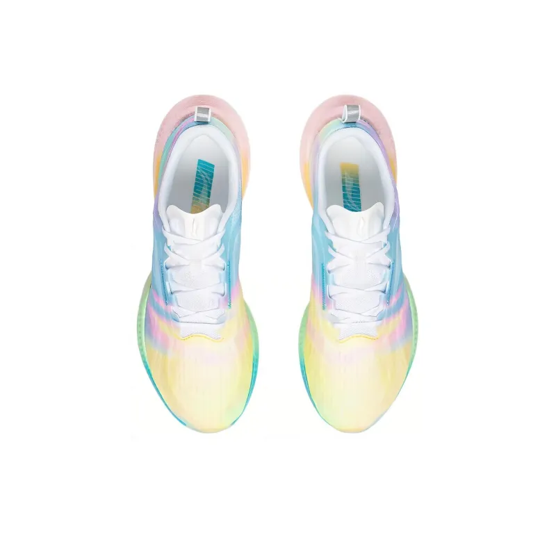LiNing Super Light 19 Cushioned Anti-Slip Wear-Resistant Breathable Lightweight Low-Top Running Shoes Women's Pink Blue-4