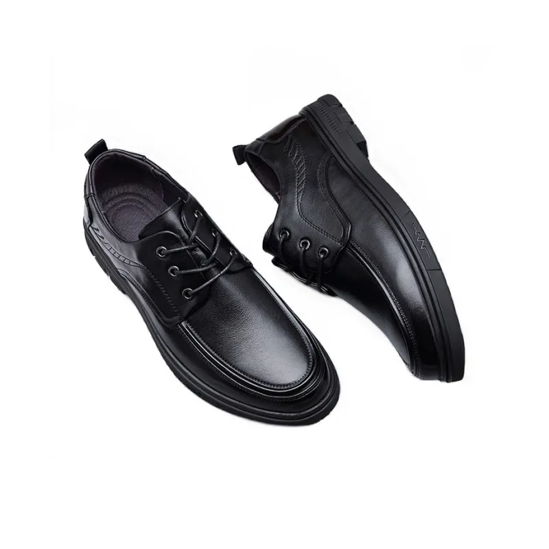 GZZ Dress Shoes Men Low Top Black-3