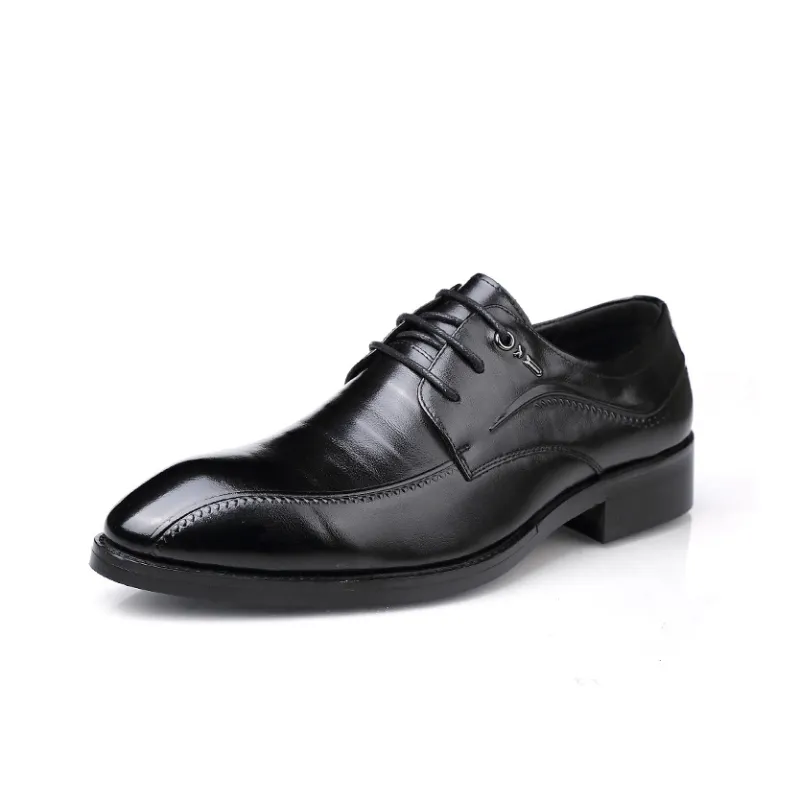 GZZ Dress Shoes Men Low Top Black-1