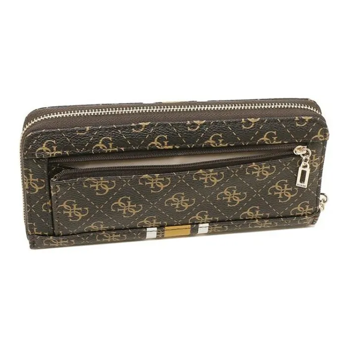 GUESS Synthetic Leather Wallet Large Size Unisex Brown-3